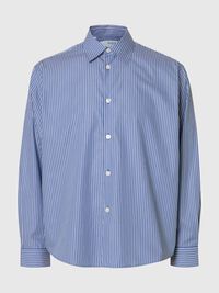 RELAXED FIT STREIFENSHIRT, Medieval Blue, highres