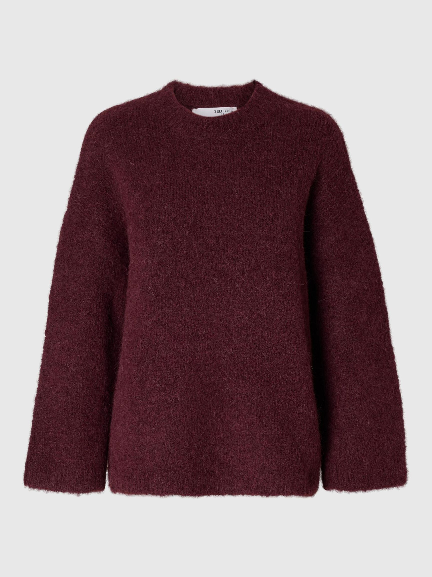 OVERSIZED ULDBLANDING STRIKTRØJE, Zinfandel, highres