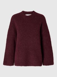 OVERSIZED ULDBLANDING STRIKTRØJE, Zinfandel, highres