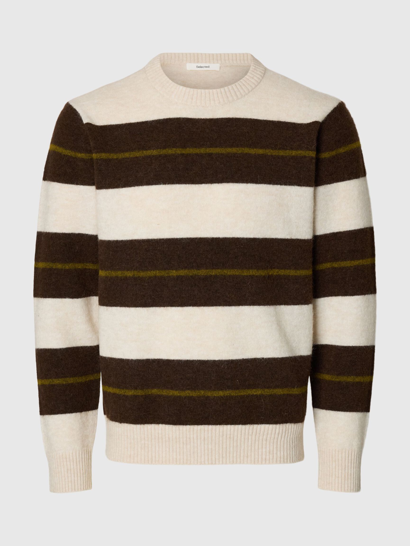 LONG-SLEEVED PULLOVER, Oatmeal, highres