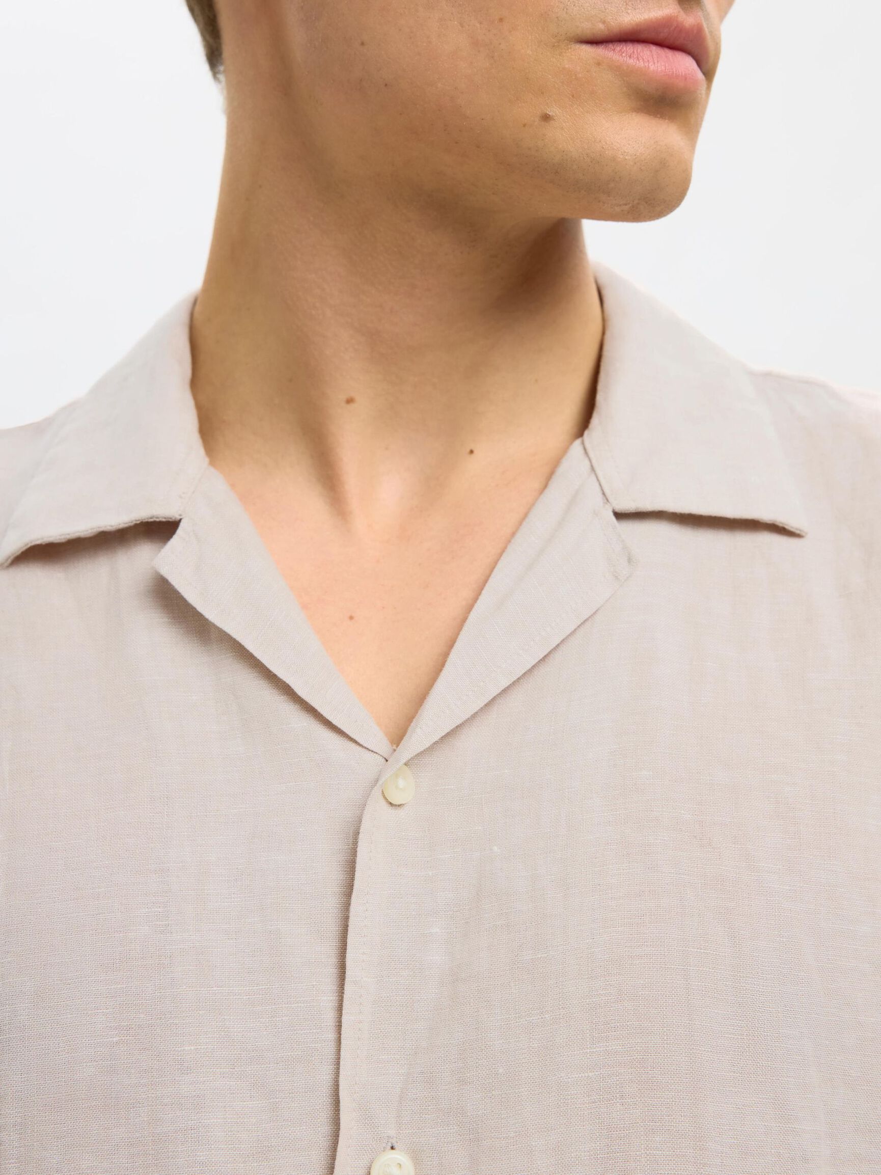 100% LINEN SHORT SLEEVED SHIRT, Pure Cashmere, highres