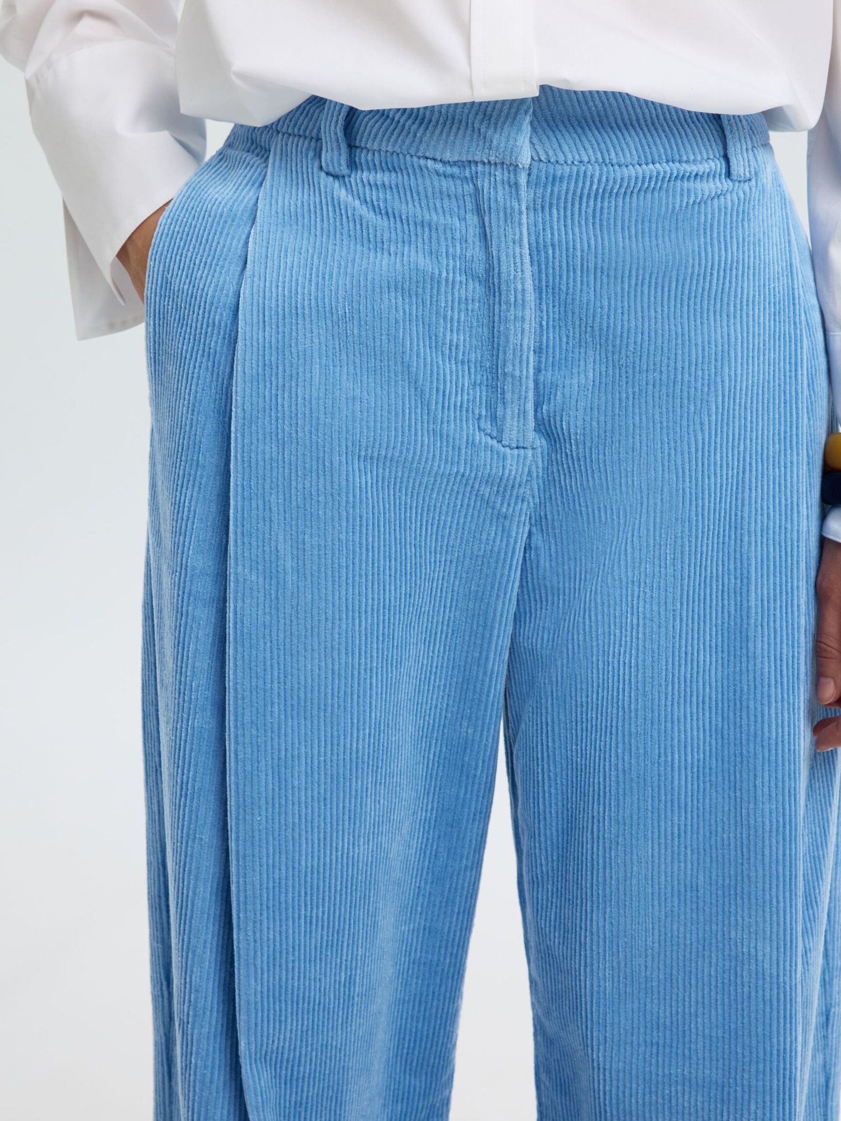RELAXED FIT CORDUROY TROUSERS, Blissful Blue, highres