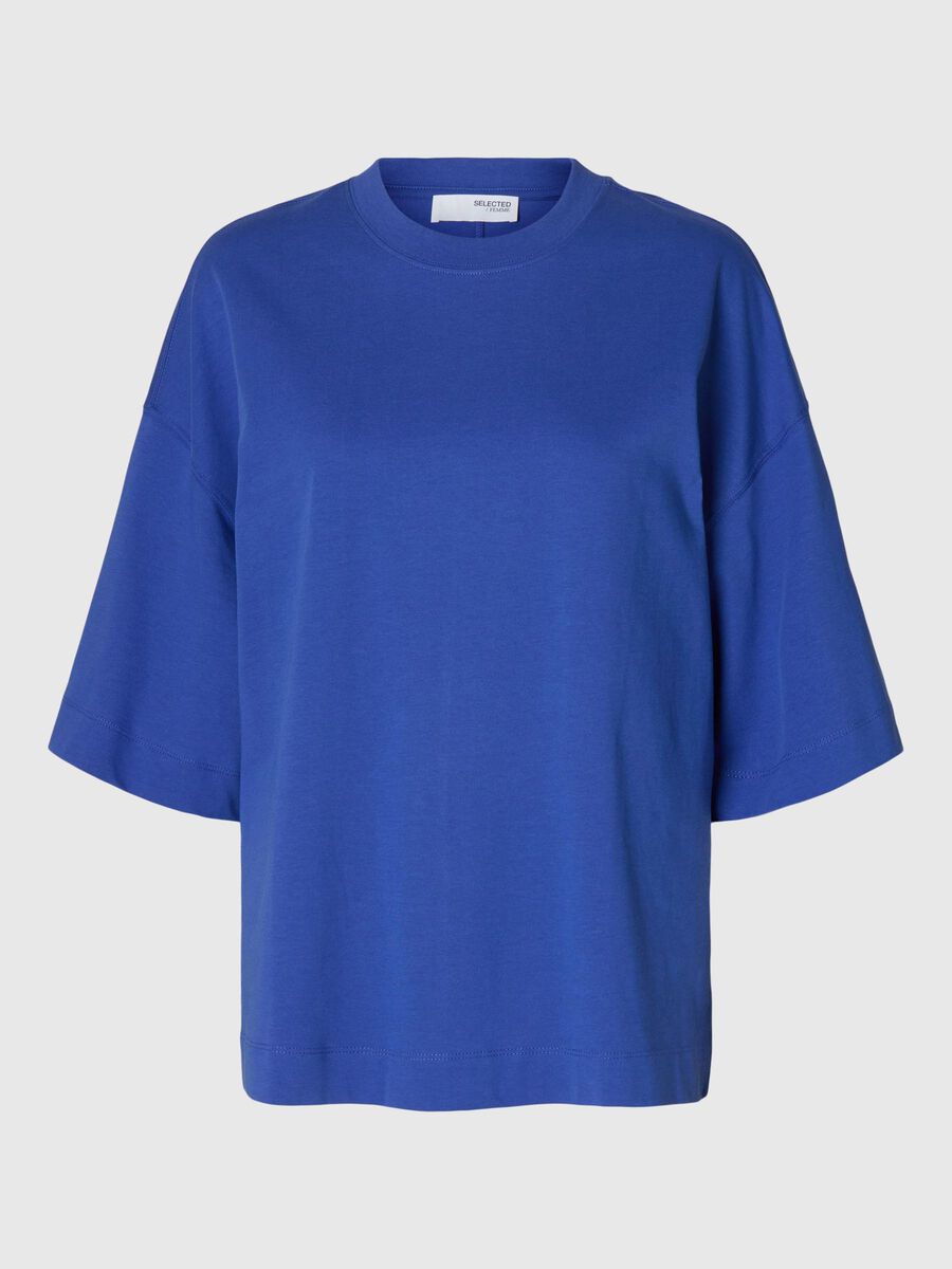 Selected ESSENTIAL OVERSIZED T-SHIRT, Dazzling Blue, highres - 16097896_DazzlingBlue_001.jpg
