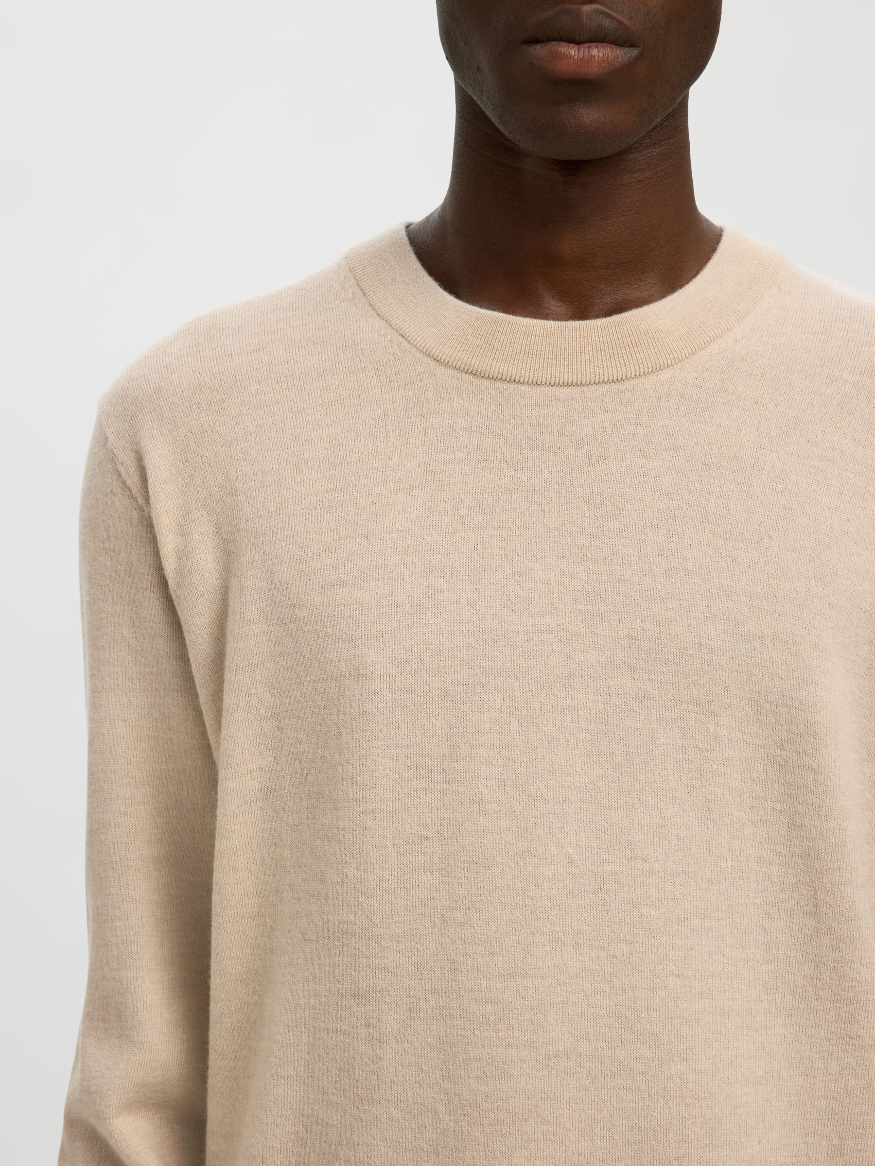 100% MERINO WOOL PULLOVER, Oatmeal, highres