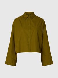 BOXY FIT CROPPED BLOUSE, Fir Green, highres