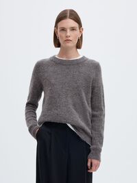 WOOL BLEND JUMPER, Medium Grey Melange, highres