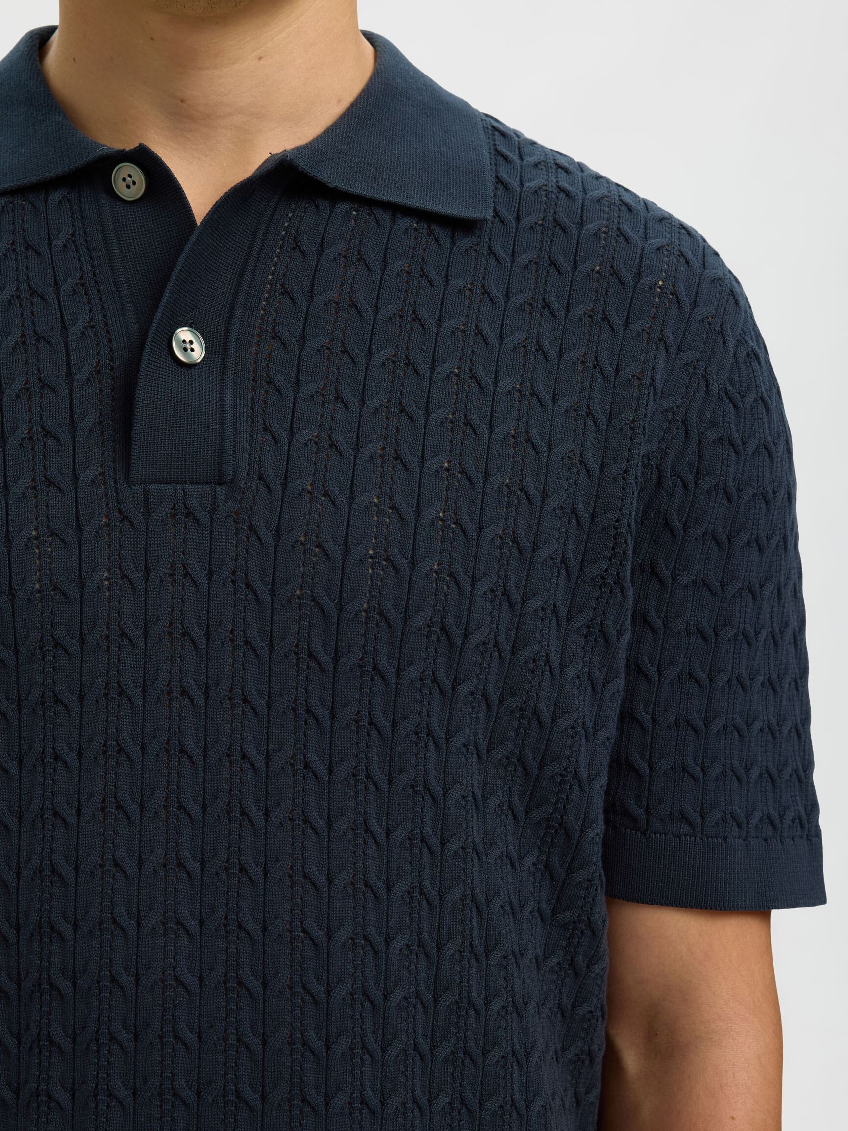REGULAR FIT KNITTED POLO SHIRT, Sky Captain, highres
