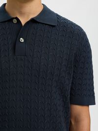 REGULAR FIT KNITTED POLO SHIRT, Sky Captain, highres