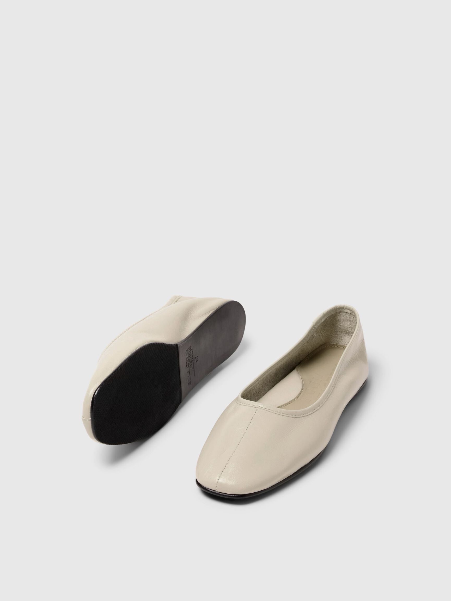 LEDER BALLERINAS, Greige, highres