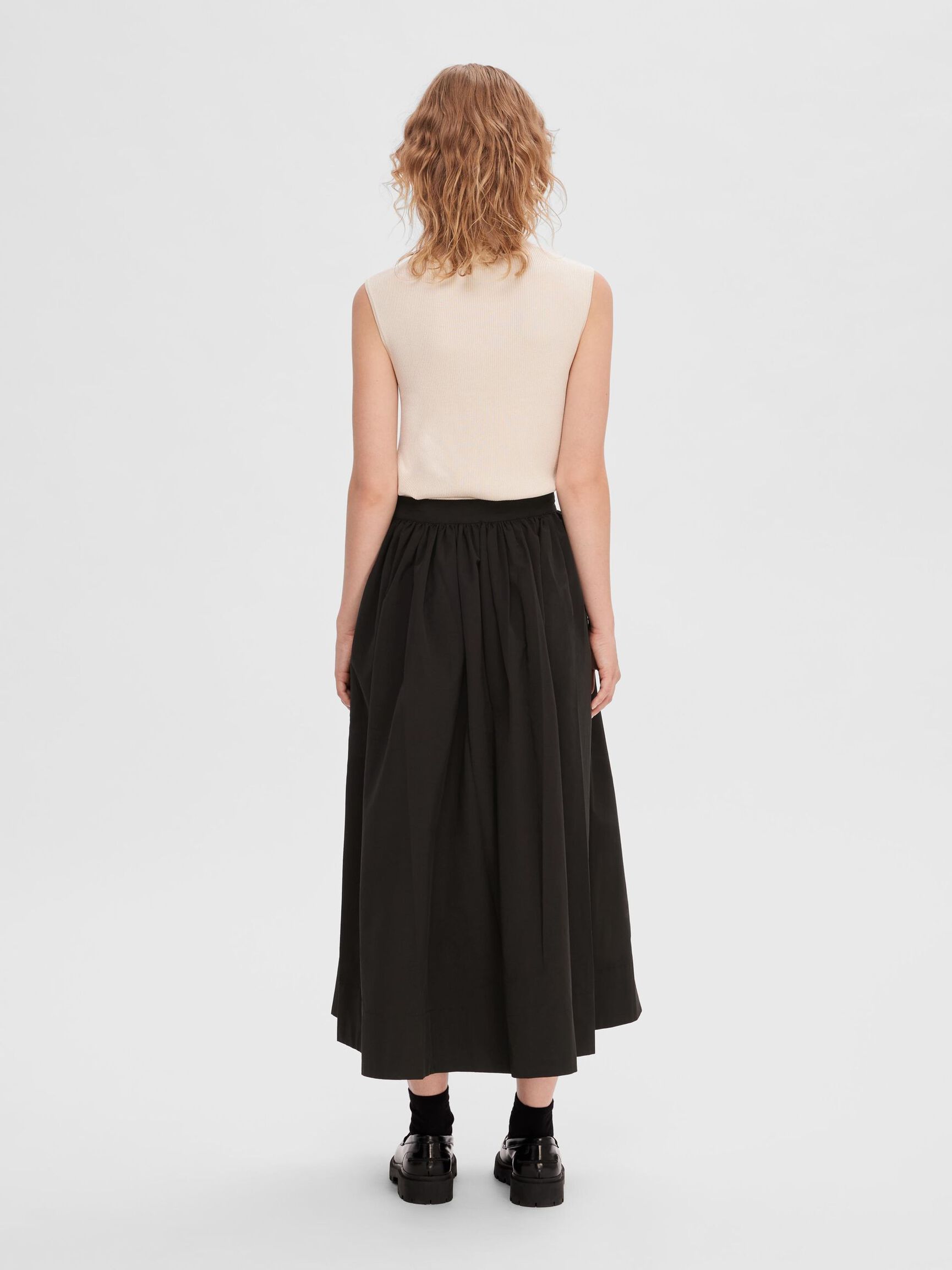 TALLE ALTO FALDA MIDI, Black, highres