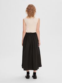À TAILLE HAUTE JUPE MI-LONGUE, Black, highres