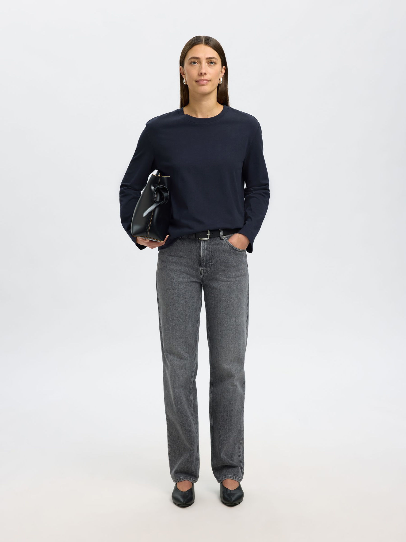 LANGÄRMELIGES BOXY T-SHIRT, Dark Sapphire, highres