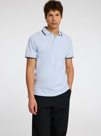 SHORT SLEEVED POLO SHIRT, Cashmere Blue, highres