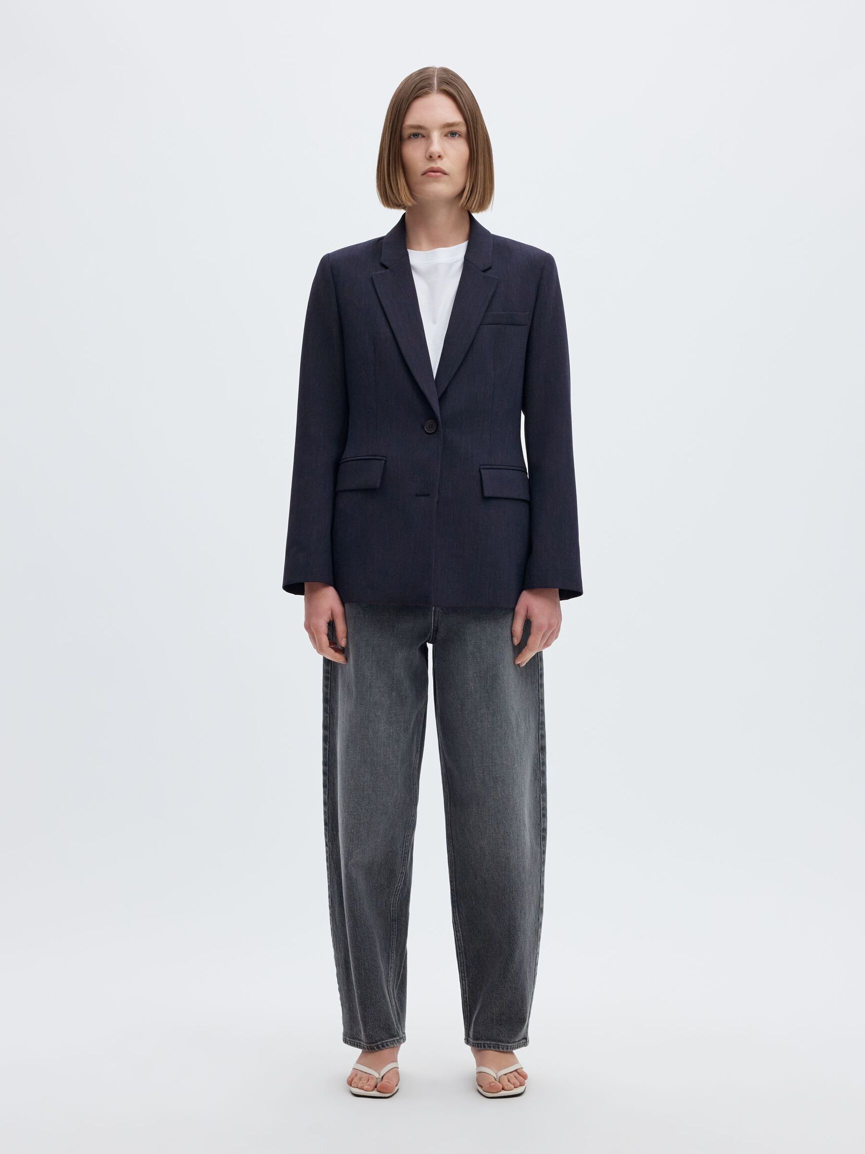 VISCOSE BLEND CLASSIC BLAZER, Dark Sapphire, highres