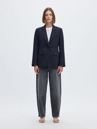 VISCOSE BLEND CLASSIC BLAZER, Dark Sapphire, highres