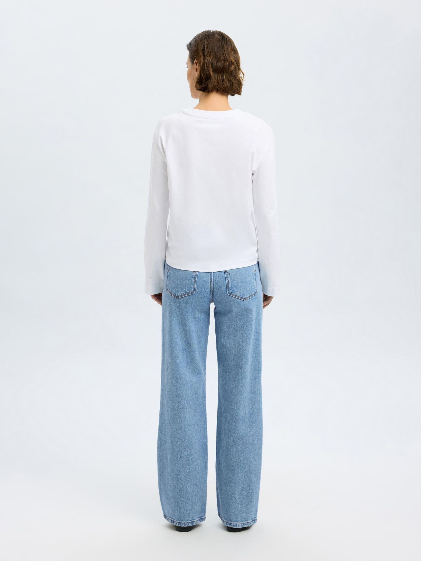 LIGHT WASH WIDE FIT JEANS, Light Blue Denim, highres
