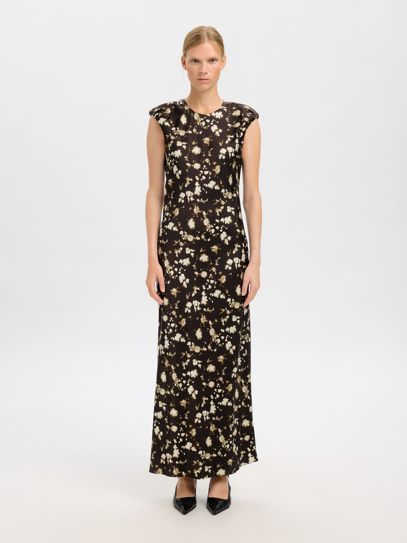 VISCOSE PRINTED MAXI DRESS, Demitasse, highres