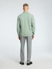 100% COTTON ZIPPED SWEATSHIRT, Iceberg Green, highres