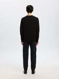 RONDE HALS SWEATER, Black, highres