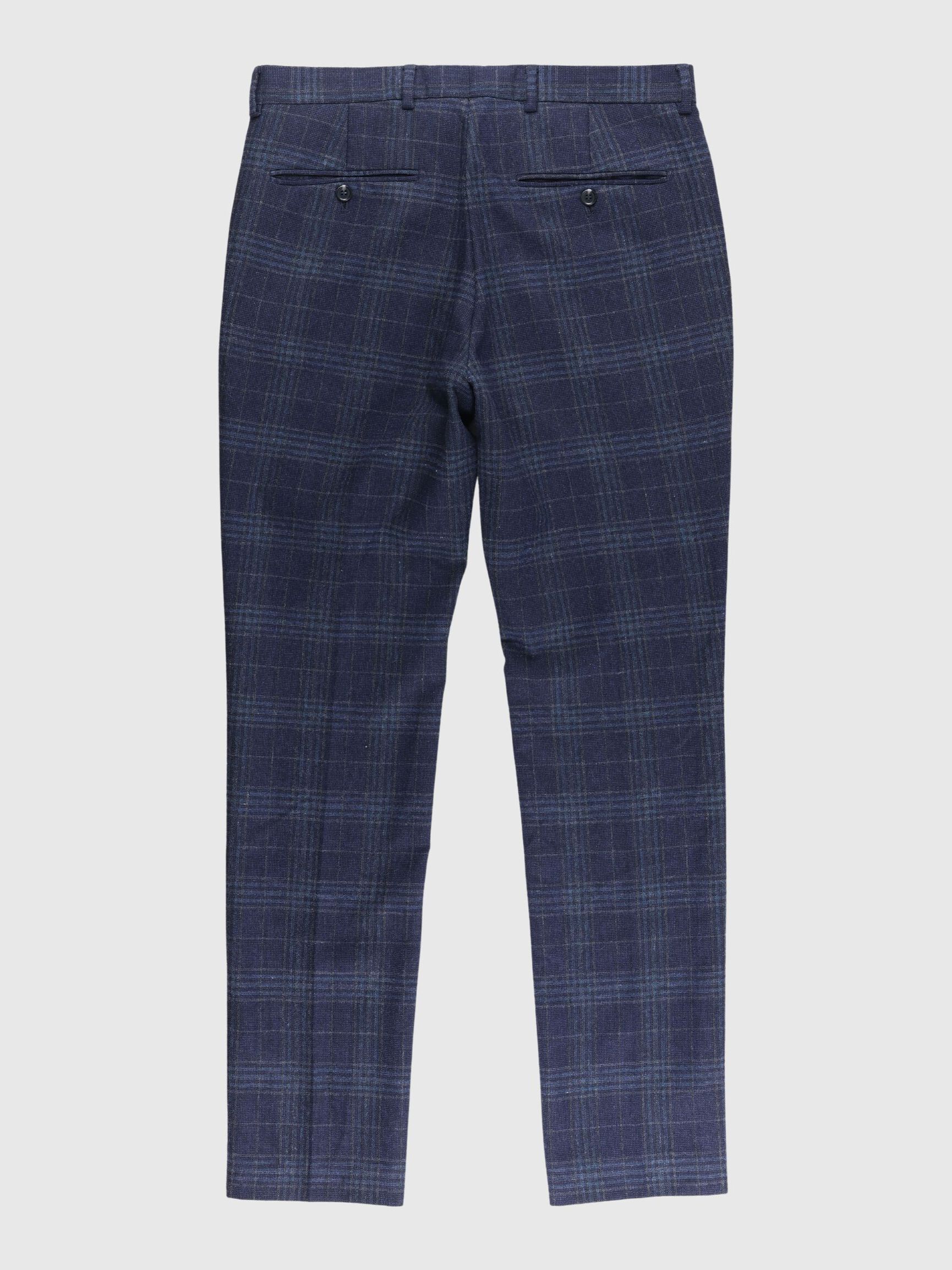 SLIM FIT CHECKED - SUIT TROUSERS, Navy Blue, highres