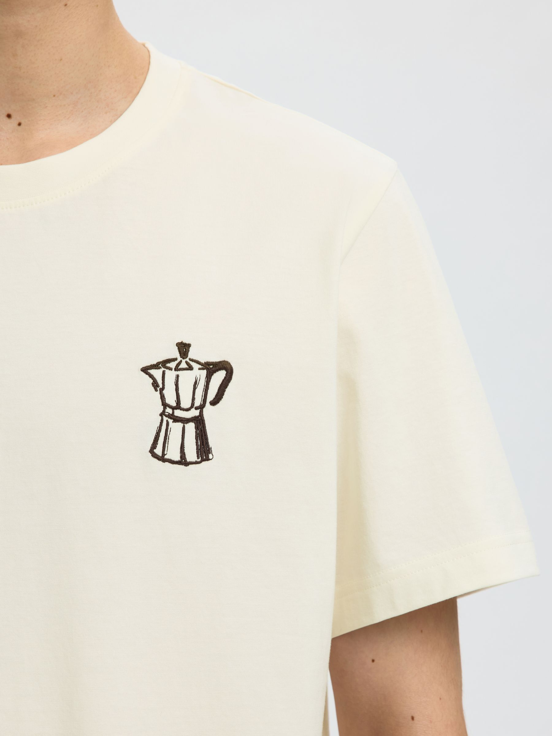 REGULAR FIT BOMULD T-SHIRT, Egret, highres