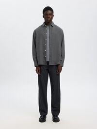 REGULAR PASFORM SKJORTE, Gray Flannel, highres