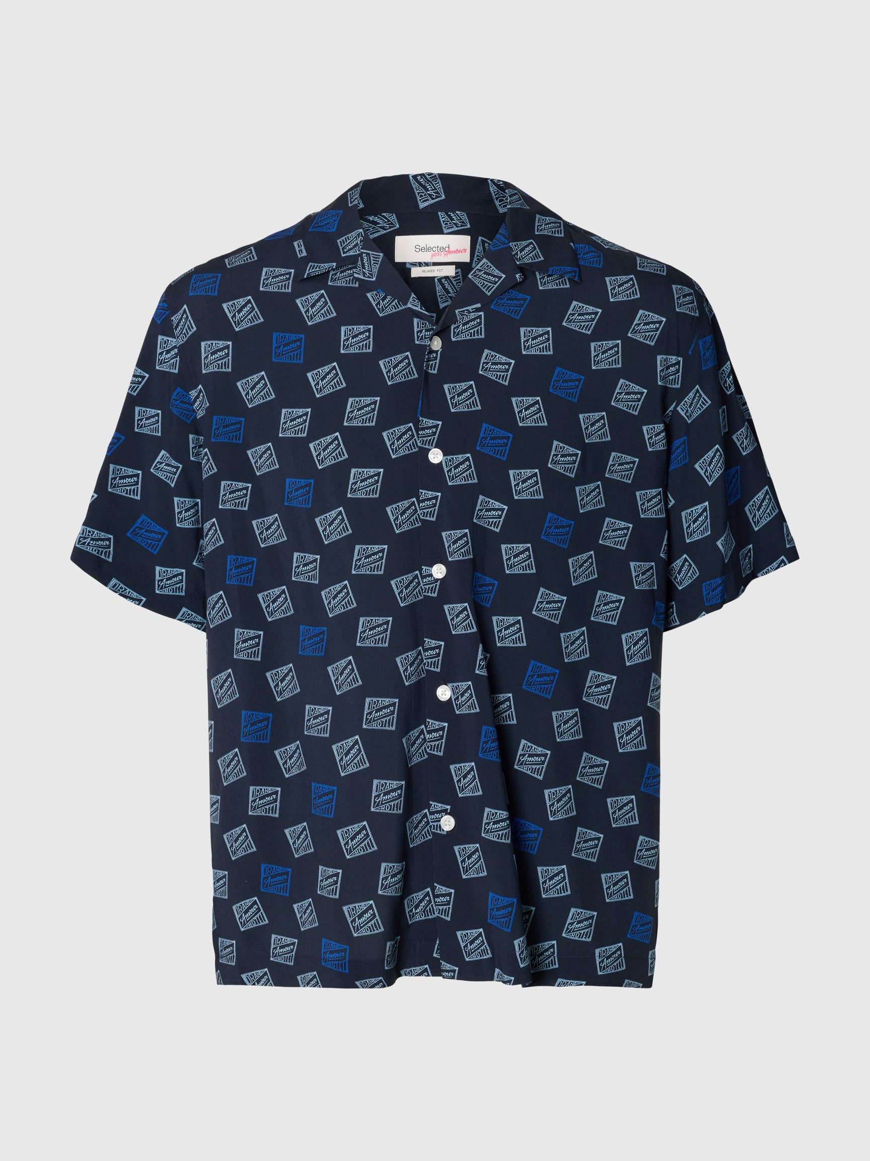 RELAXED FIT OVERHEMD MET KORTE MOUWEN, Sky Captain, highres