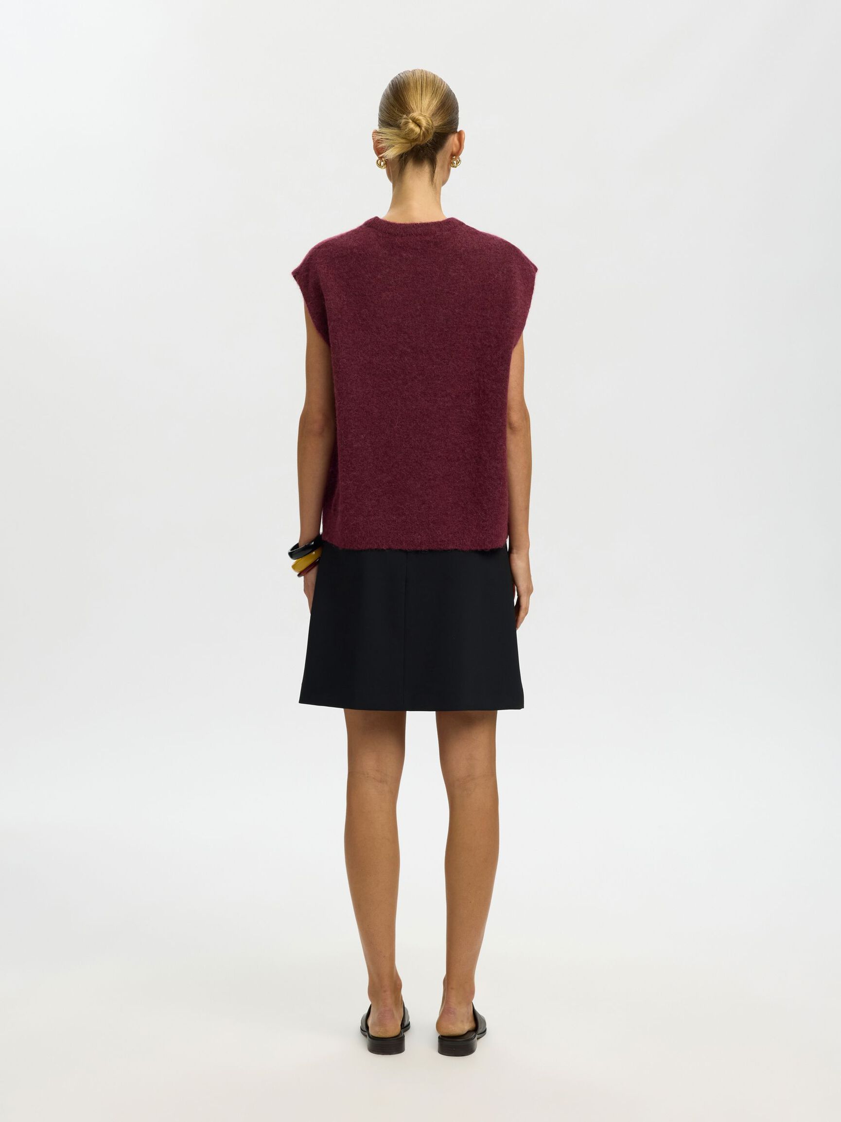 WOLMIX GEBREID GILET, Tawny Port, highres
