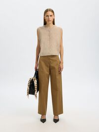 ULLBLANDNING STICKAD VÄST, Birch, highres