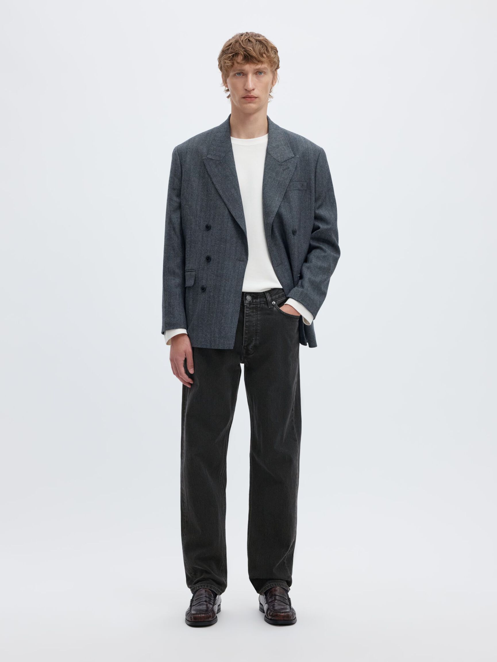 196 STRAIGHT FIT JEANS, Black Denim, highres