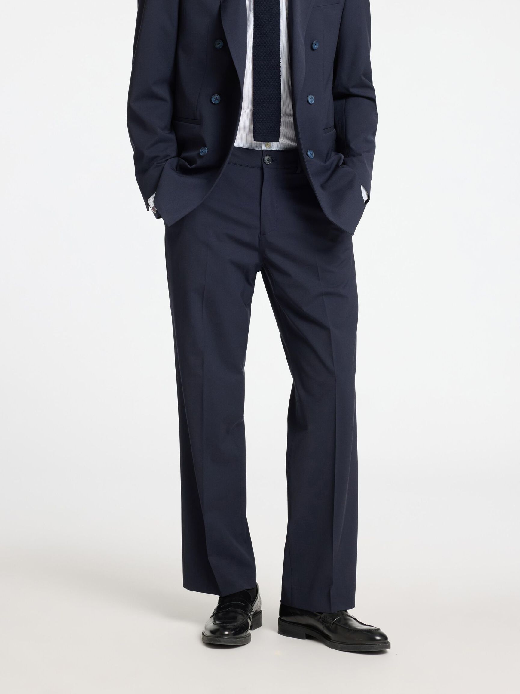 LOOSE FIT TROUSERS, Dark Navy, highres