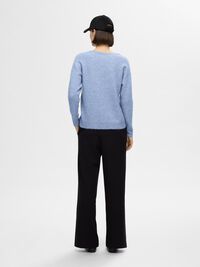 WOLLGEMISCH V-AUSSCHNITT PULLOVER, Endless Sky, highres
