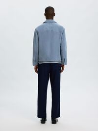 SUEDE JACKET, Blue Mirage, highres