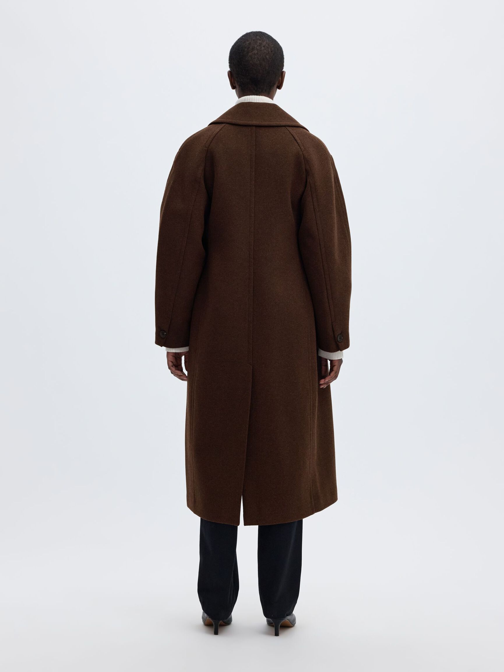 WOOL BLEND LONG COAT, Delicioso, highres