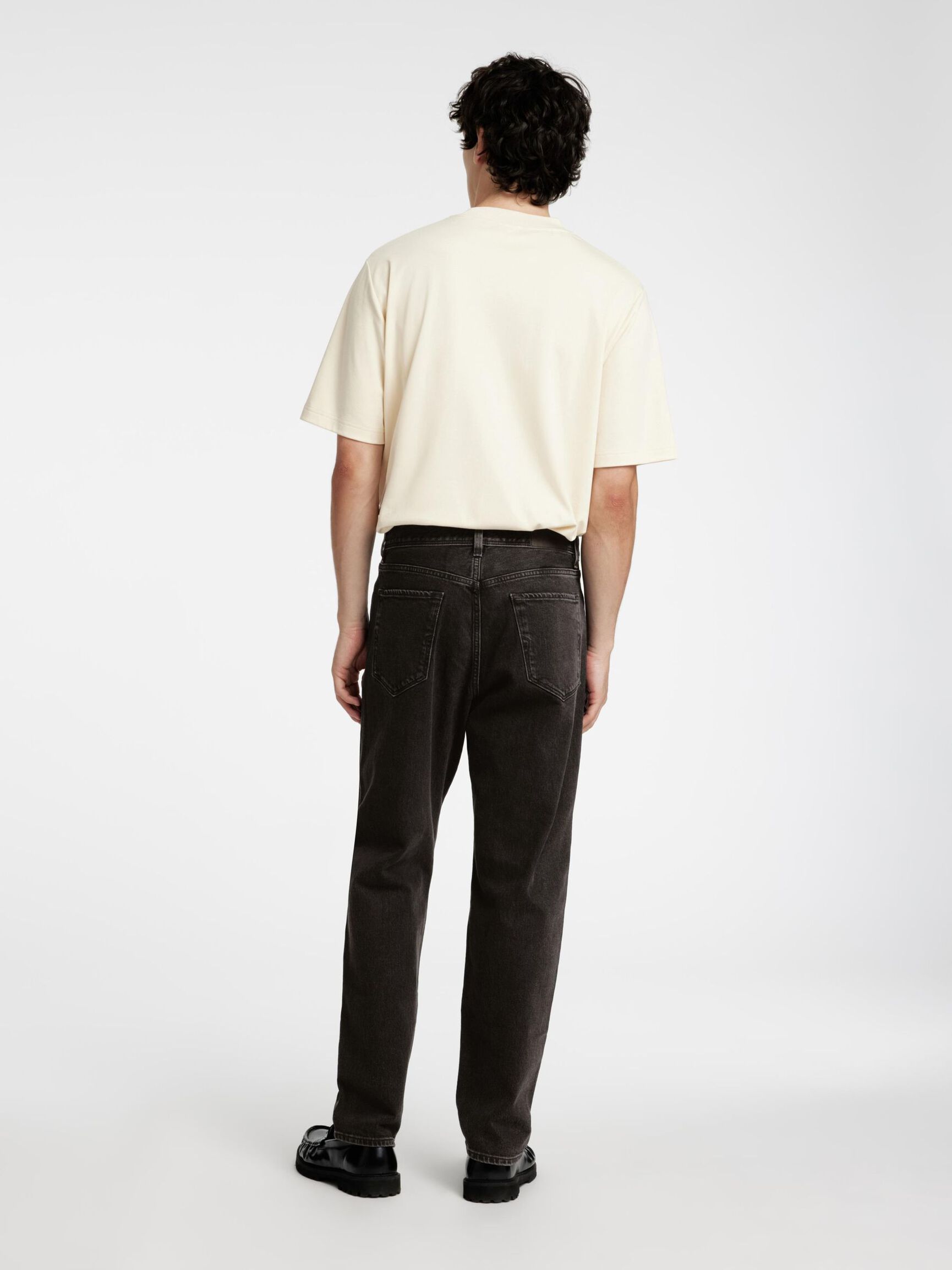 NEGRO 190 JEANS CON AJUSTE REGULAR DE CORTE CÓNICO, Black Denim, highres