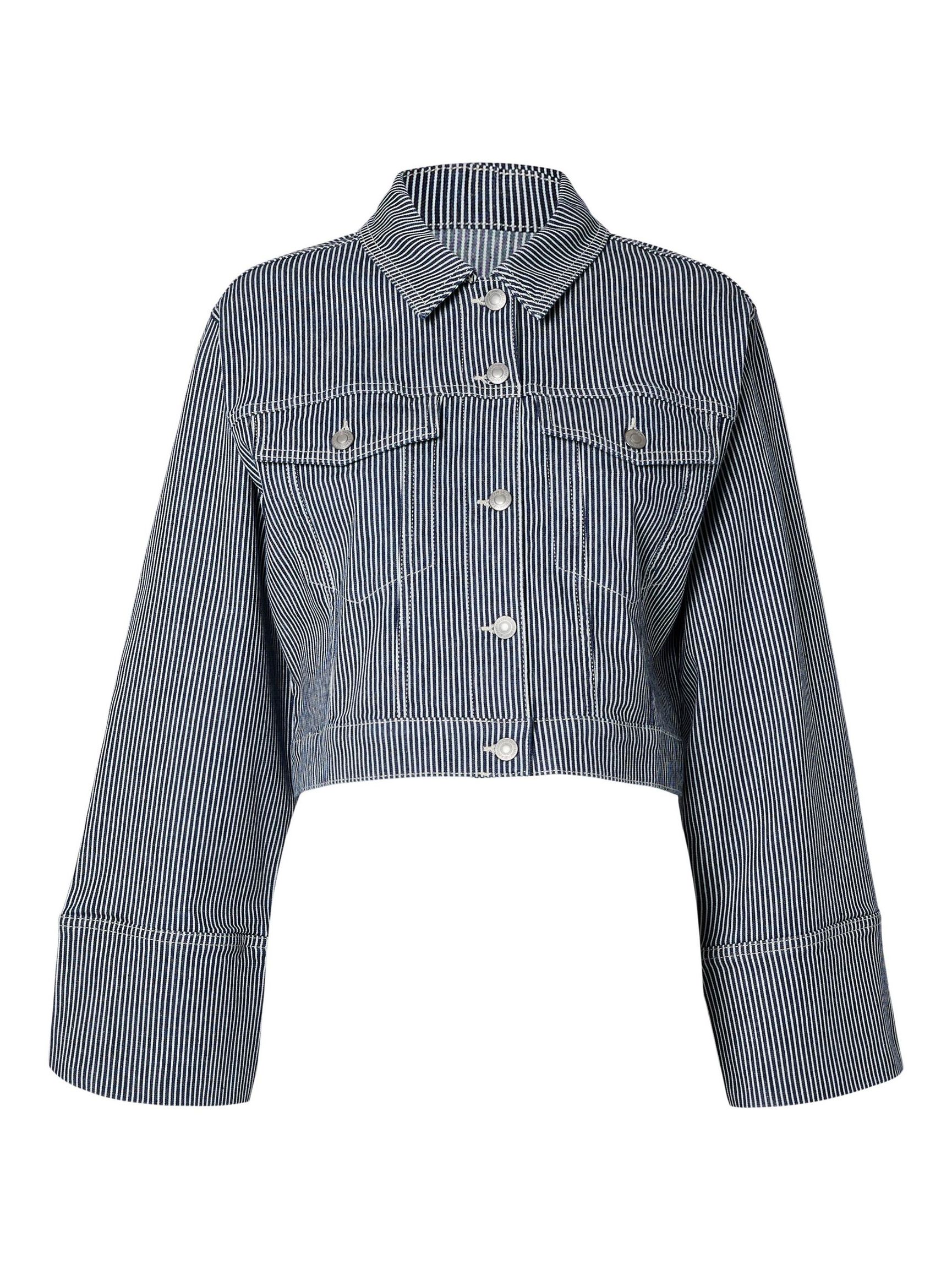 CROPPED JEANSJACKE, Medium Blue Denim, highres