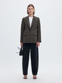 VISCOSE BLEND CLASSIC BLAZER, Dark Grey Melange, highres
