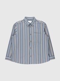 STRIBET BOMULD OVERSHIRT, Stormy Weather, highres