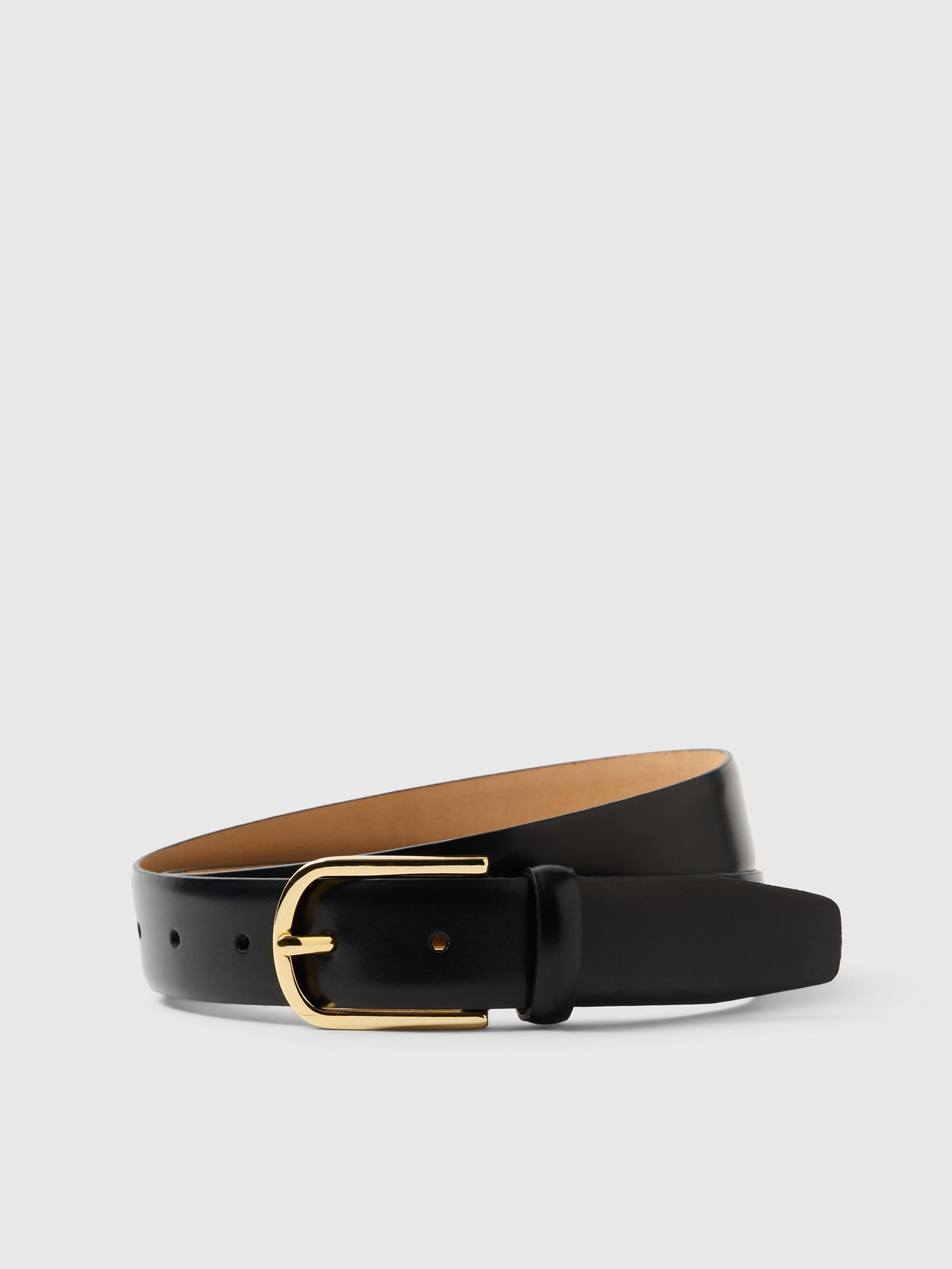 100% LEATHER BELT, Black, highres