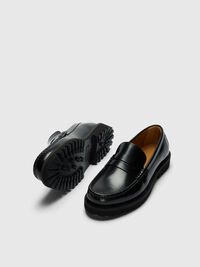 LEER PENNY LOAFERS, Black, highres