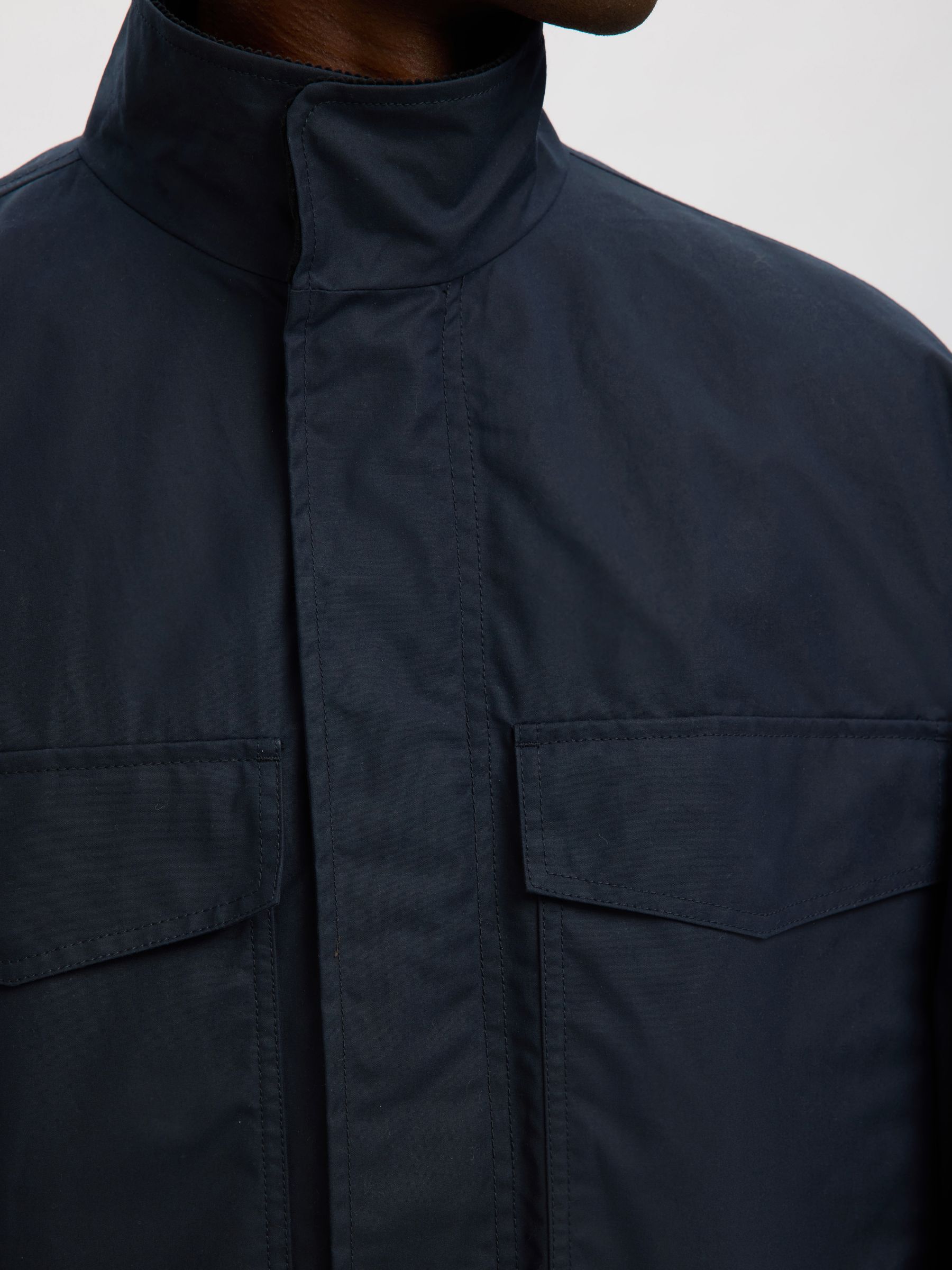 GEWACHSTE BAUMWOLL JACKE, Sky Captain, highres