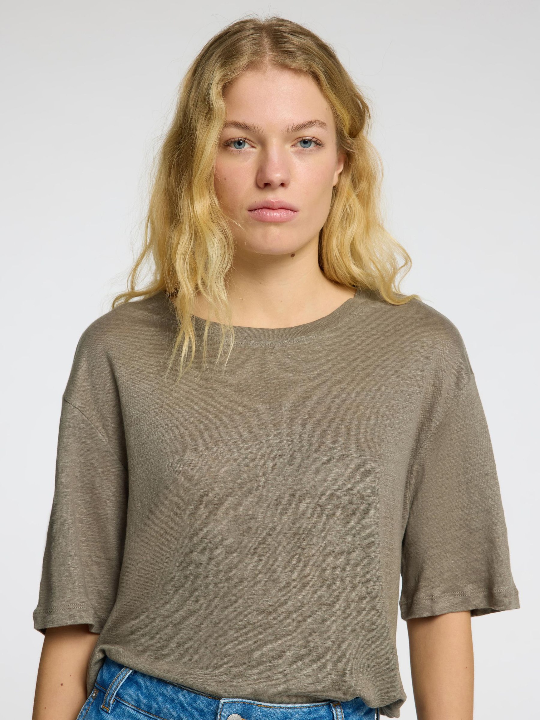 LINNEN T-SHIRT, Vetiver, highres