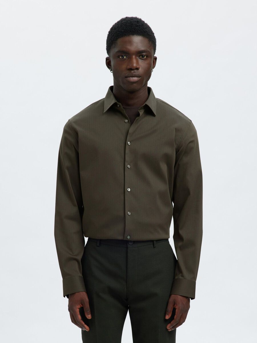 Selected SLIM FIT STRETCH SHIRT, Forest Night, highres - 16092939_ForestNight_1159402_003.jpg