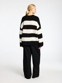 OVERSIZED ULDBLANDING STRIKTRØJE, Black, highres