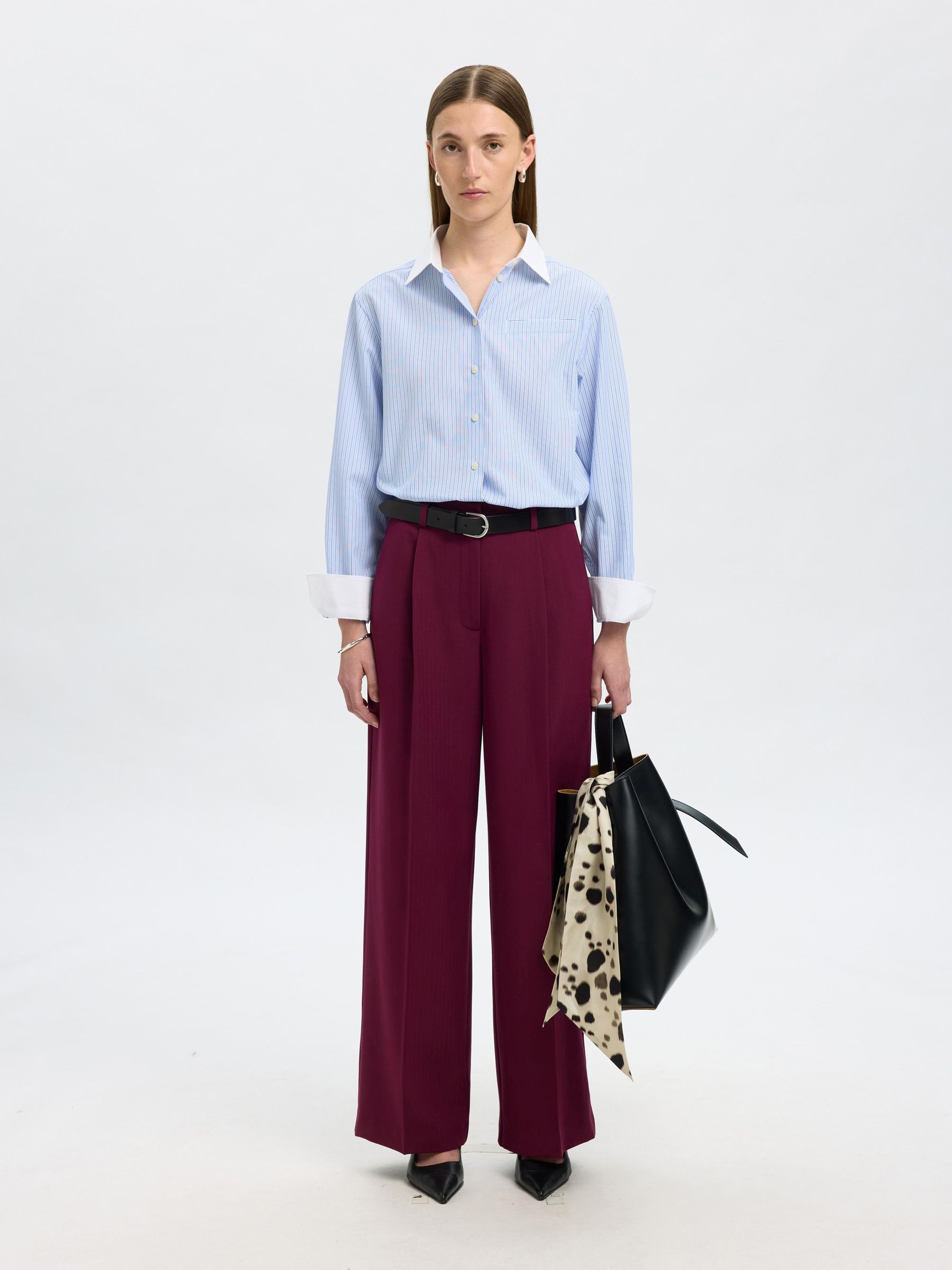 RELAXED FIT KATOEN OVERHEMD, Cashmere Blue, highres