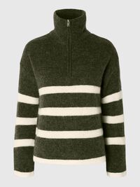 EN LAINE MÉLANGÉE À FERMETURE ÉCLAIR PULLOVER, Kalamata, highres