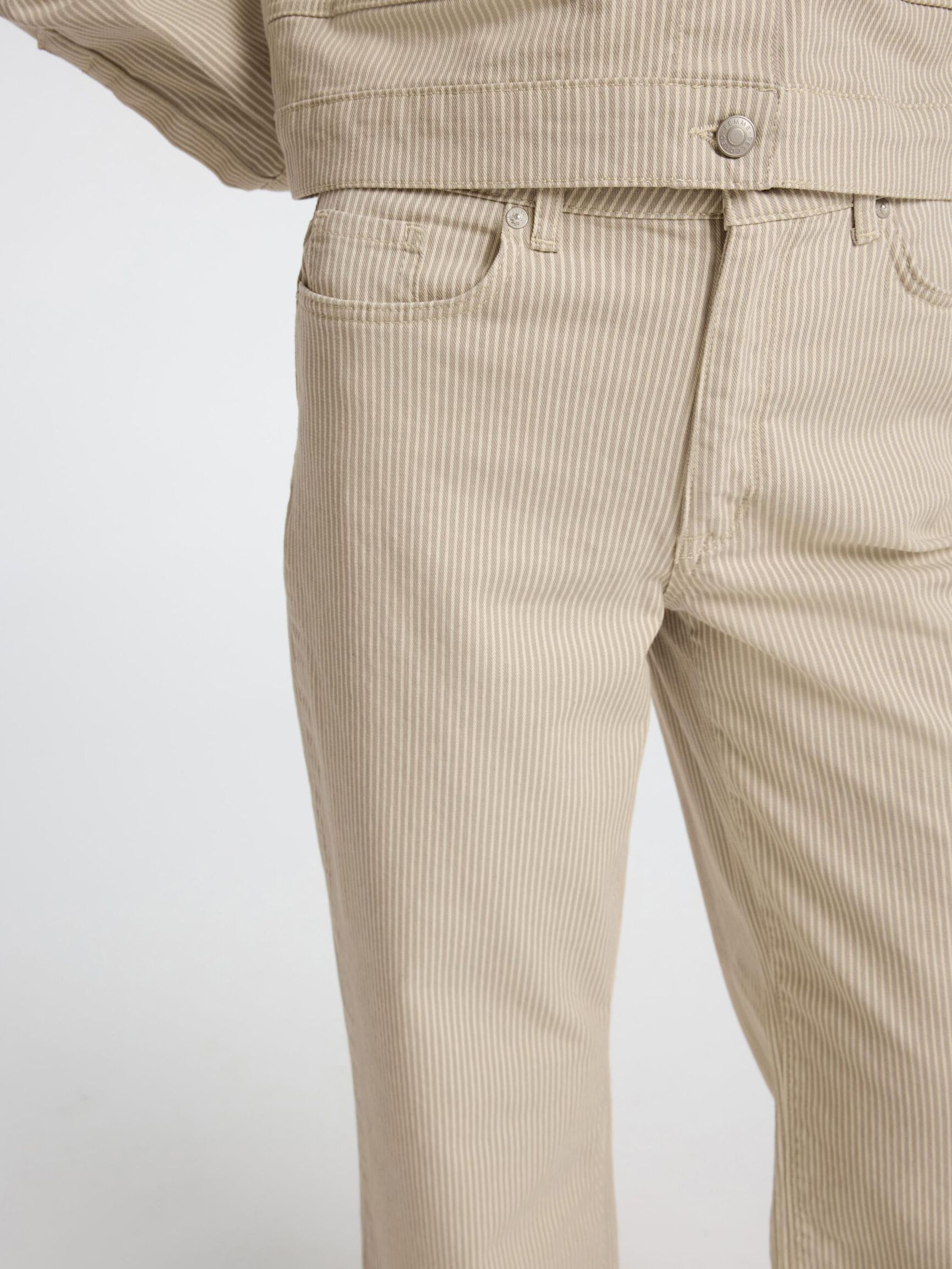 CINTURA ALTA JEANS ANCHOS, Beige, highres