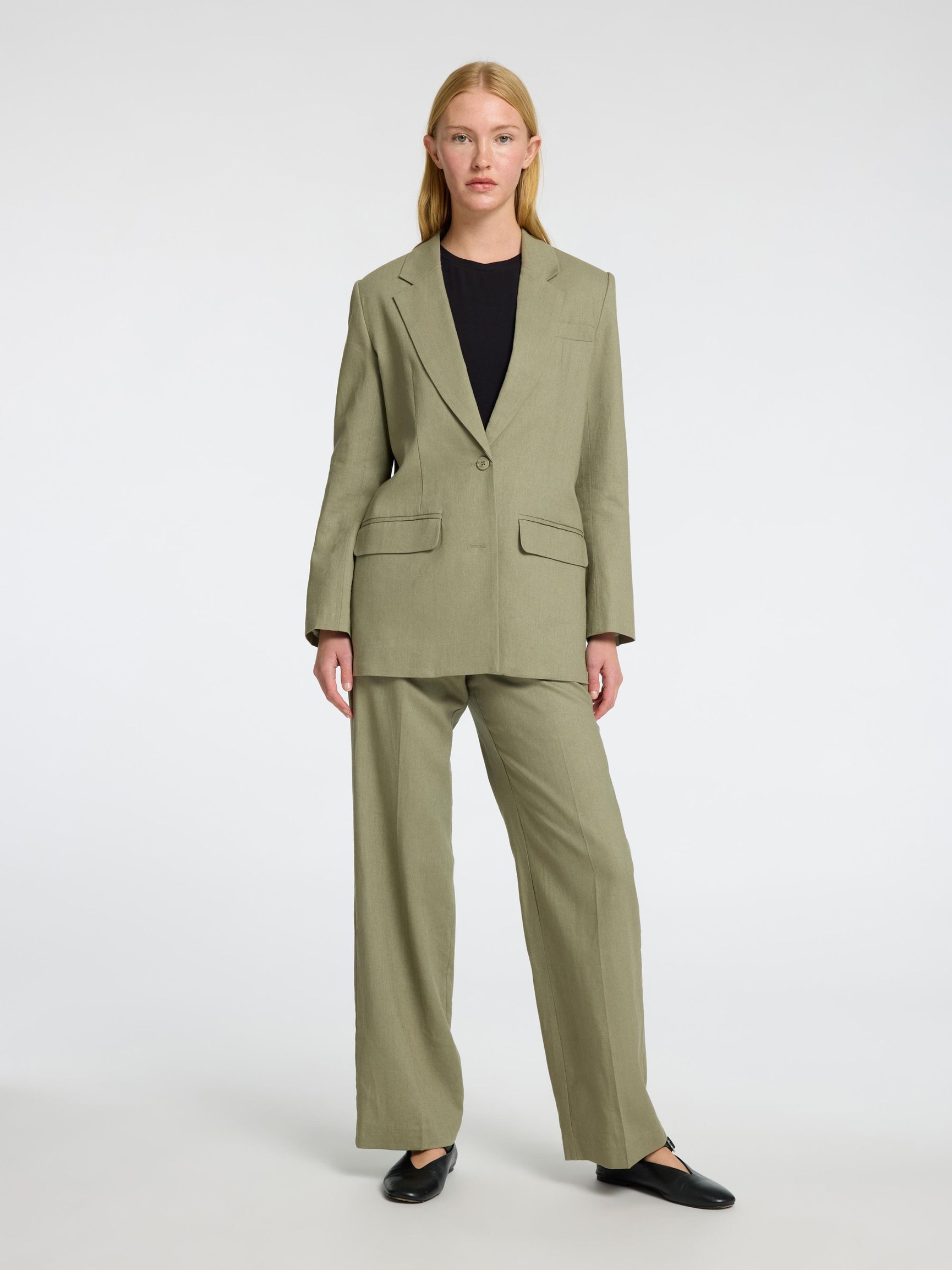 RELAXED FIT ENKELTSPENT BLAZER, Vetiver, highres