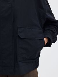 SHORT HIGH NECK JACKET, Dark Sapphire, highres