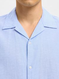 LIN MÉLANGÉ CHEMISE À MANCHES COURTES, Cashmere Blue, highres